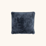 Blaues Uni Kissen aus Teddy-Stoff in Navy quadratische Frontansicht