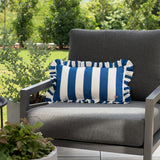 Erich Outdoor – Ruffled Charm – Blue – Rechteckiges Design Kissen