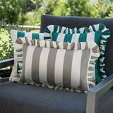 Erich Outdoor – Ruffled Charm – Stone – Rechteckiges Design Kissen