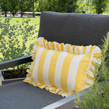 Erich Outdoor – Ruffled Charm – Yellow – Rechteckiges Design Kissen