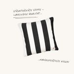Outdoor Zierkissen Classic Stripes in Graphit und Weiß von another mondaen mit wetterfestem Stoff für Terrasse, Balkon und Garten
