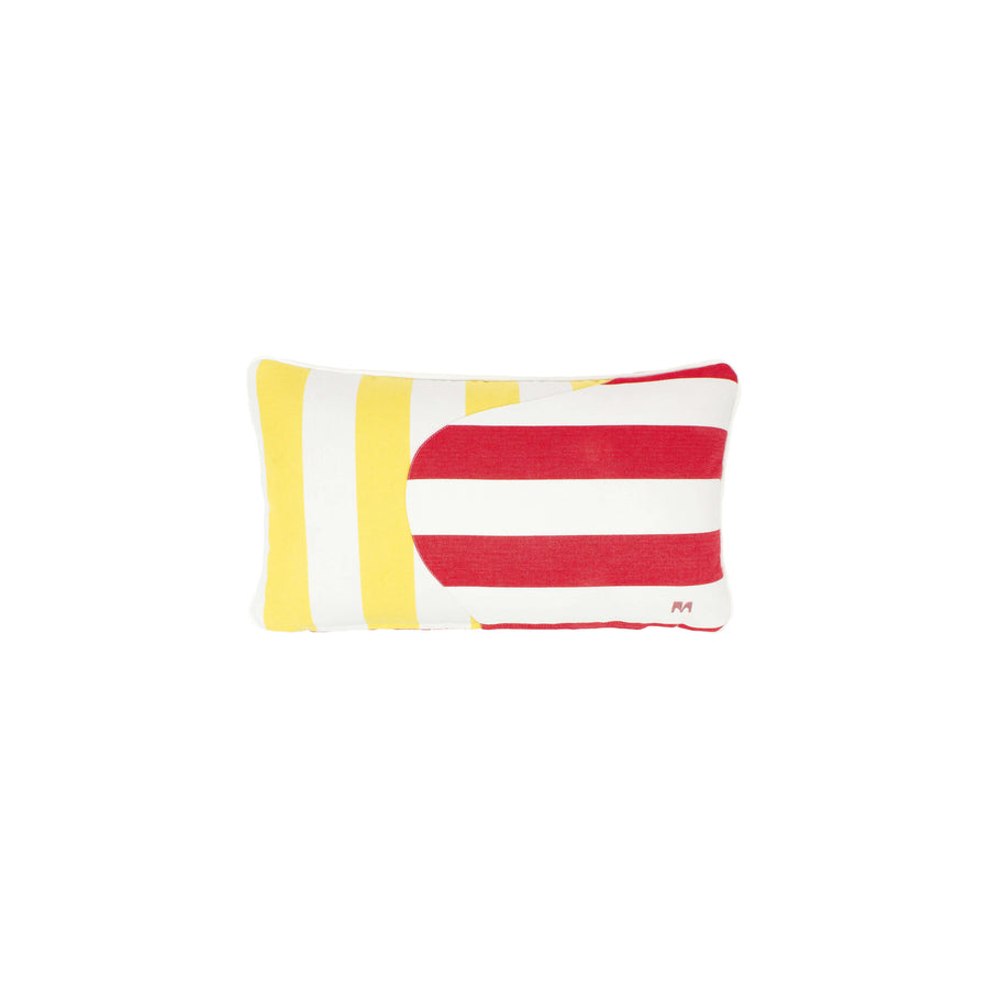 Erich Outdoor Waved Harmony Red & Lemon Yellow Kissen Rectangle