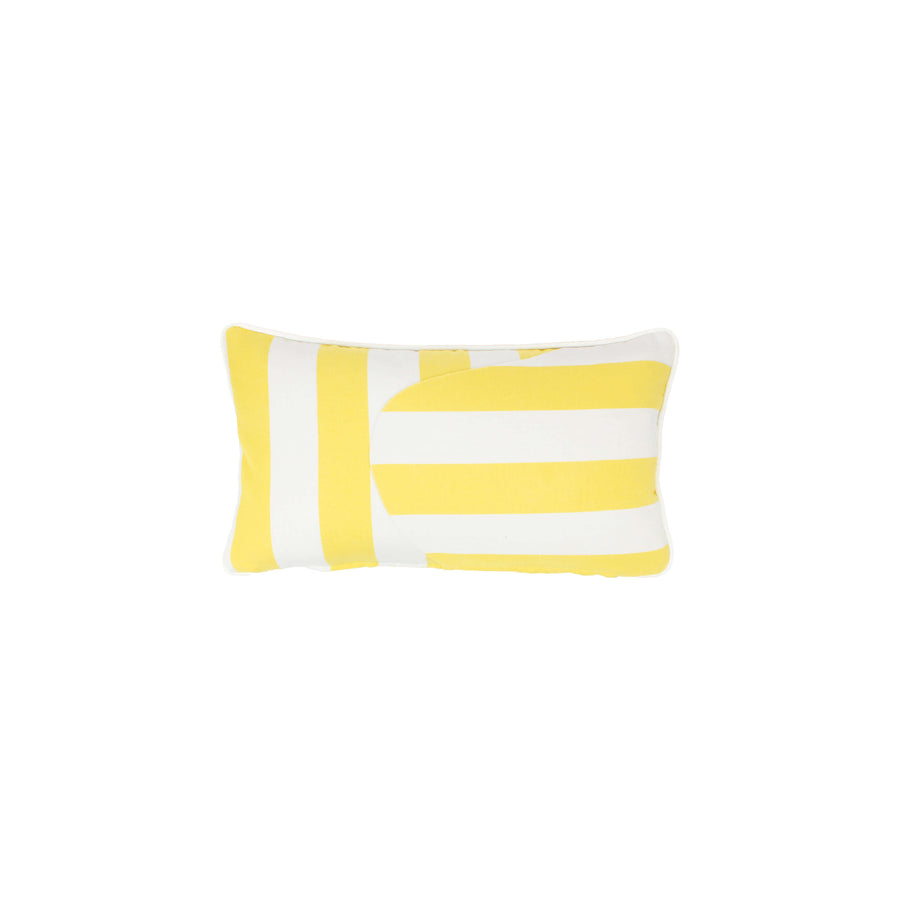 Erich Outdoor Waved Harmony Lemon Yellow & Forest Kissen Rectangle