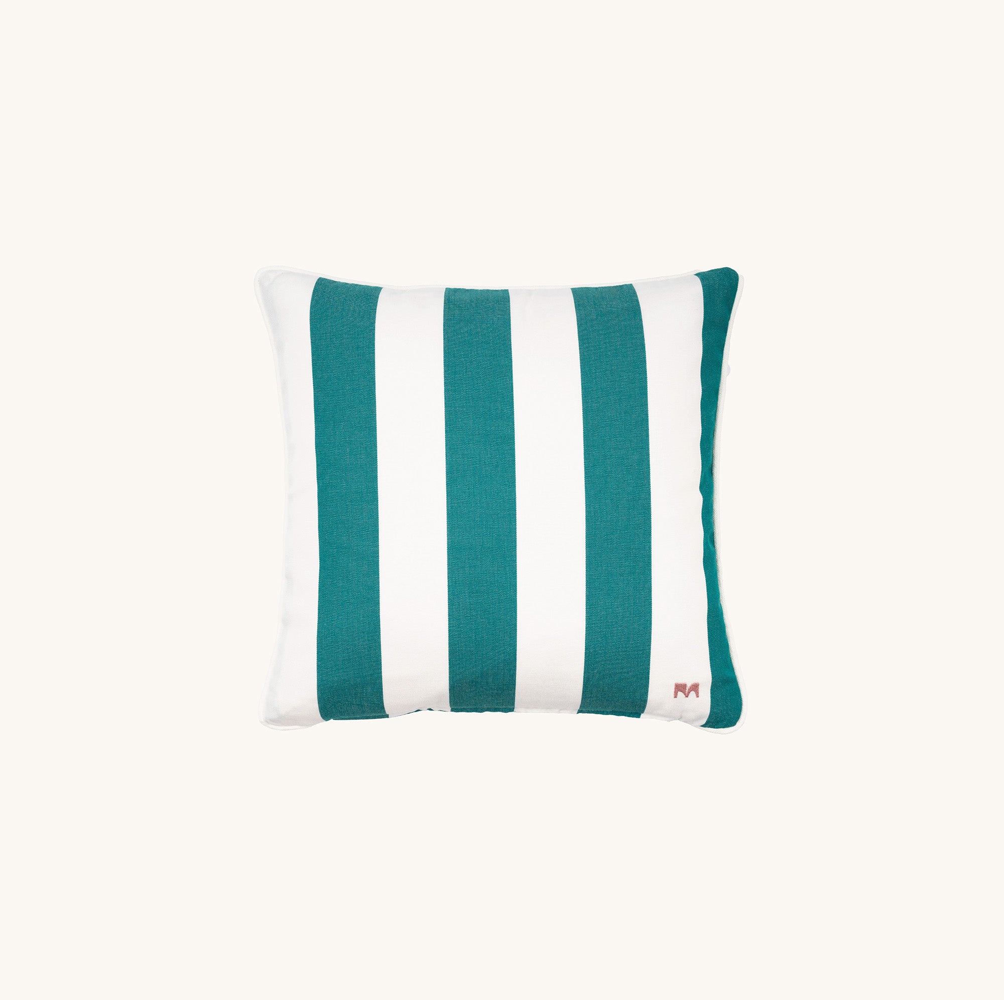 Detail des Outdoor Kissens Classic Striped Forest – wetterbeständiger Stoff mit gestreiftem Muster