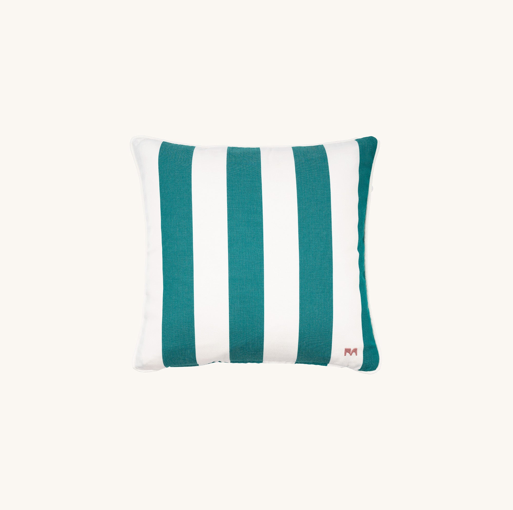 Detail des Outdoor Kissens Classic Striped Forest – wetterbeständiger Stoff mit gestreiftem Muster