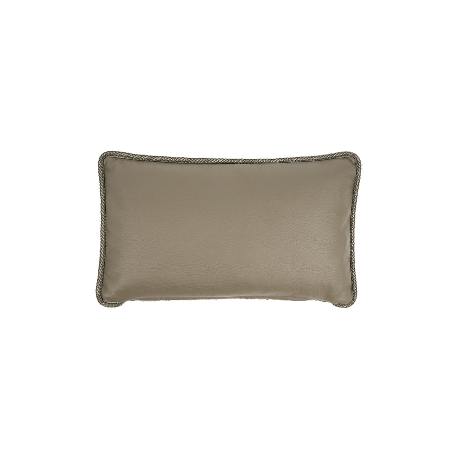 Beese Monochrom Olive Leather Kissen Rectangle