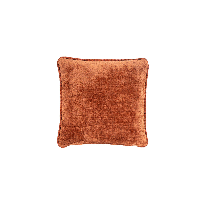 Alma Monochrome Cinnamon Leather Cushion Square