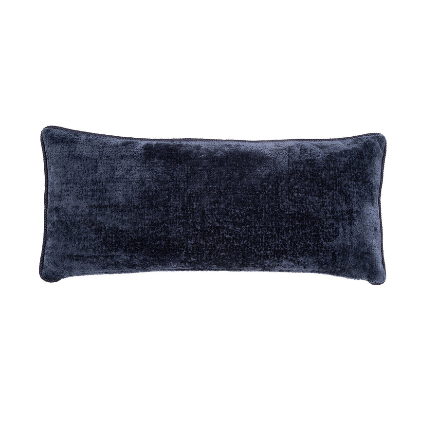 Beese Monochrome Navy Leather Cushion Rectangle