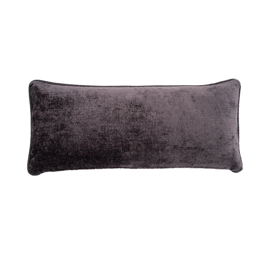 Beese Monochrome Black Leather Cushion Rectangle