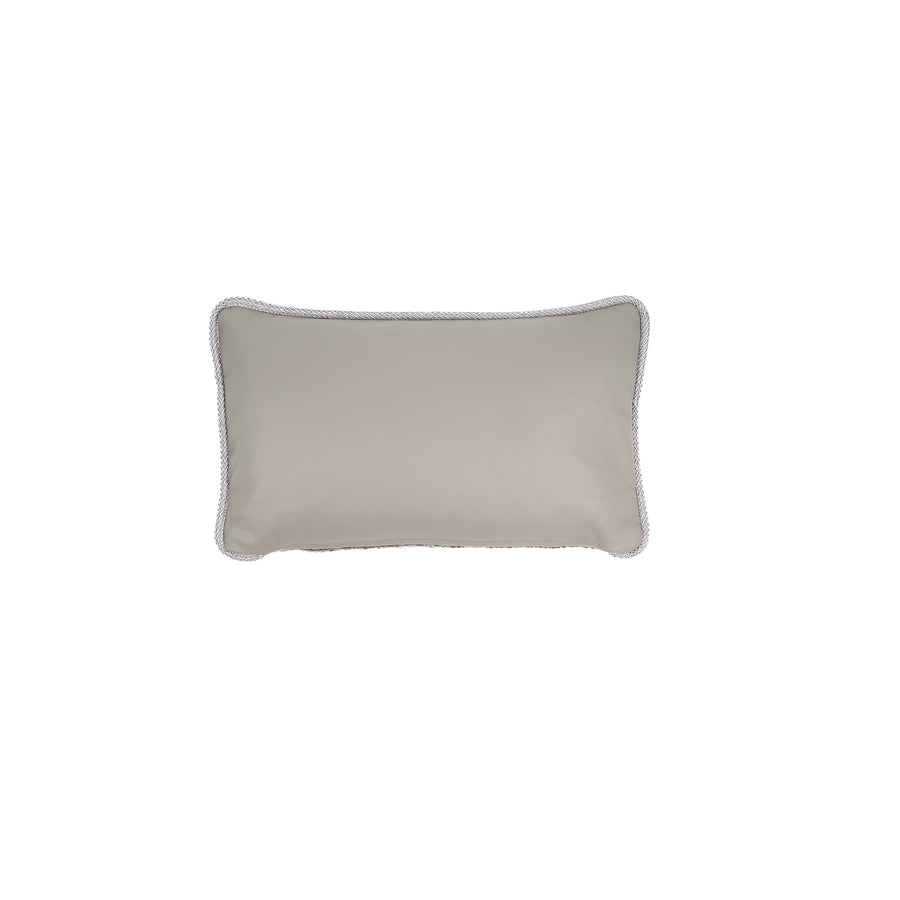 Beese Monochrome Stone Leather Cushion Rectangle