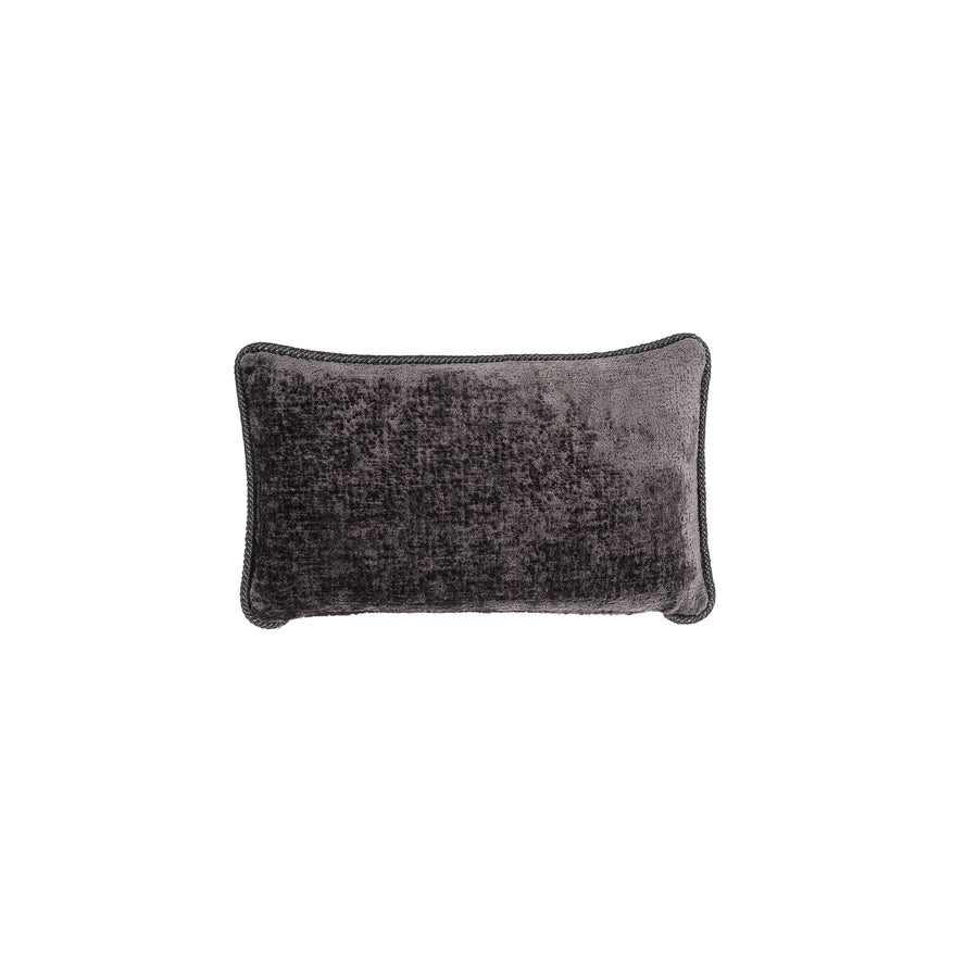 Beese Monochrome Black Leather Cushion Rectangle