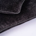 Schwarzes Teddy Uni Kissen mit feinem Keder-Detail