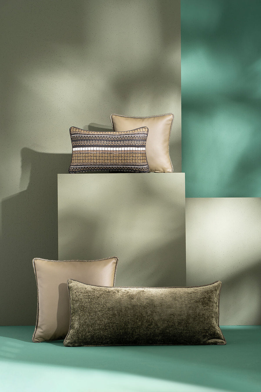 Farkas Monochrome Olive Night Cushion Rectangle